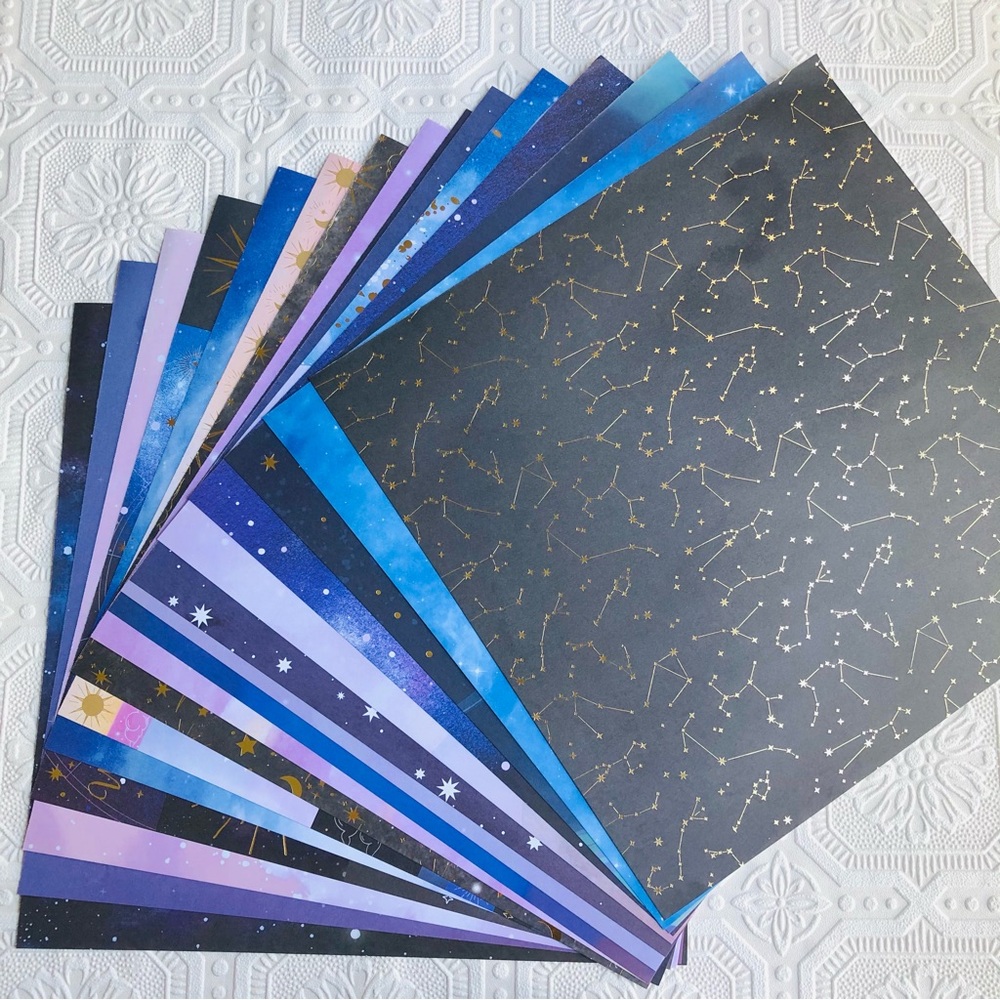 Celestial Skies Paper Destash Sheets 16 ct